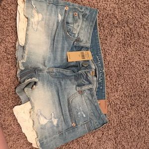 American Eagle Jean Shorts with laced pockets